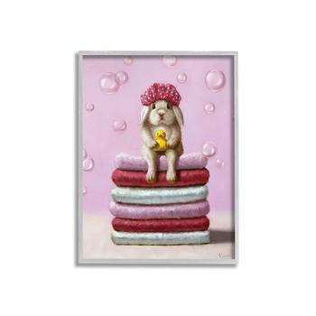 商品Stupell Industries | Cute Baby Rabbit on Bath Towels Soap Bubbles Art, 11" x 14",商家Macy's,价格¥383图片