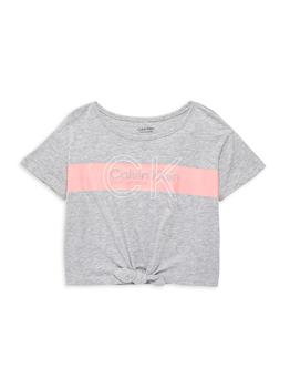 Calvin Klein | Girl’s Heathered Logo Tie Tee商品图片,5.3折
