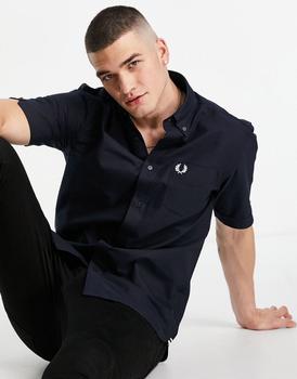 fred perry好不好, Fred Perry | Fred Perry short sleeve oxford shirt in navy商品图片 