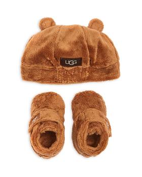 ugg手套, UGG | Unisex Bixbee Faux Fur Booties & Beanie Gift Set - Baby商品图片 