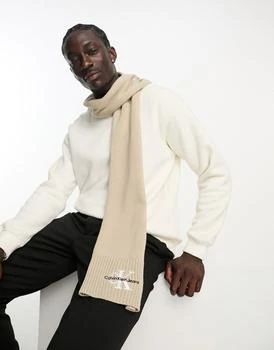 Calvin Klein | Calvin Klein Jeans embroidered scarf in taupe 6.5折, 独家减免邮费