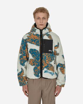 stussy夹克, STUSSY | Floral Sherpa Hood Jacket White商品图片 额外8.6折, 额外八六折