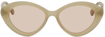 Chloé | Green Matte Cat-Eye Sunglasses商品图片,
