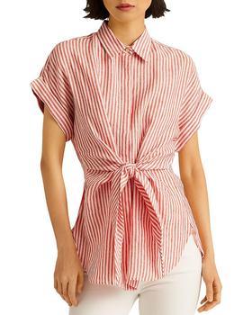 拉夫劳伦衬衫真假, Ralph Lauren | Striped Tie Front Linen Shirt商品图片 5折起×额外7折x额外9折, 额外七折, 额外九折