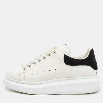 推荐Alexander McQueen White/Black Leather and Suede Oversized Low Top Sneakers Size 36商品