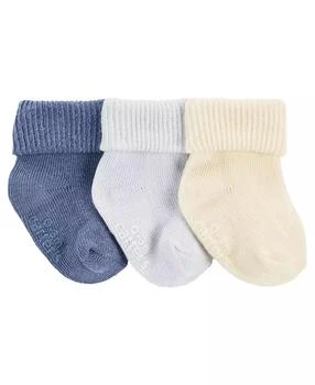 Carter's | Baby Boys Soft Cotton Ribbed Socks, Pack of 3,商家Macy's,价格¥60