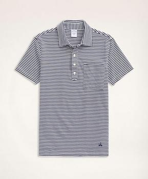推荐Vintage Jersey Feeder Stripe Polo Shirt商品
