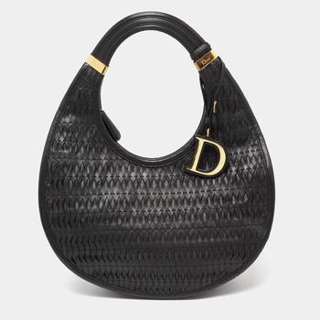 dior tote, [二手商品] Dior | Dior Black Leather Contrast Twist Hobo商品图片 8.2折, 满1件减$100, 满减