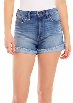 Celebrity Pink是什么牌子, Celebrity Pink | Junior's 3 Inch High Rise Curvy Frayed Shorts商品图片 3.6折