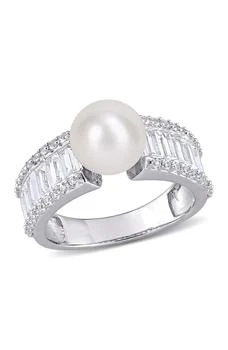 DELMAR | White Sapphire & 8-8.5mm Freshwater Pearl Ring,商家Nordstrom Rack,价格¥1106