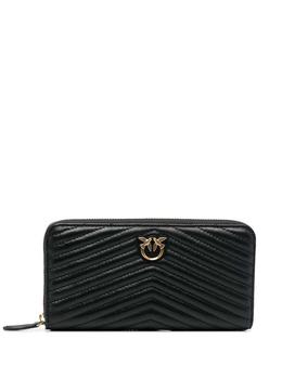 pinko邮差包手提包, PINKO | Black Ryder All-around Zip Purse in Quilted Leather PINKO Woman商品图片 8.1折
