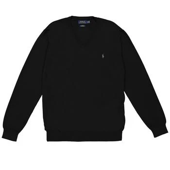 Ralph Lauren | 男士黑色修身版型棉质 V 领毛衣,商家Jomashop,价格¥476