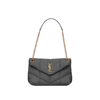 Yves Saint Laurent | 【预售3-7天】YSL/圣罗兰 23新款 女士小号灰色小羊皮金色饰面翻盖单肩链条包5774761EL071112 8折, 包邮包税, 独家减免邮费