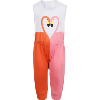 推荐Flamingo logo playsuit in white and pink商品
