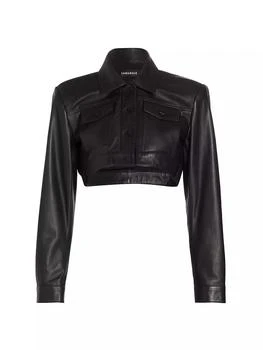 LaMarque | Leather Crop Jacket,商家Saks Fifth Avenue,价格¥4286