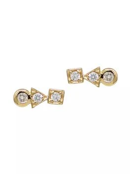 Anzie | Cléo 14K Yellow Gold & 0.12 TCW Diamond Stud Earrings,商家Saks Fifth Avenue,价格¥7314