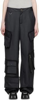 商品ANDERSSON BELL | Gray Pin Stripe Trousers,商家SSENSE,价格¥5002图片