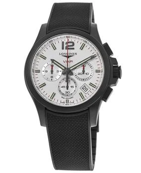 Longines | Longines Conquest V.H.P. Silver Chronograph Dial Black Rubber Strap Men's Watch L3.717.2.76.9 4.4折