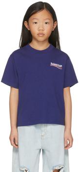Balenciaga | Kids Blue Political Campaign T-Shirt商品图片,独家减免邮费