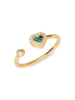 Gabi Rielle好不好, Gabi Rielle | Grand Entrance 14K Gold Vermeil & Malachite Heart Bypass Ring商品图片 6折