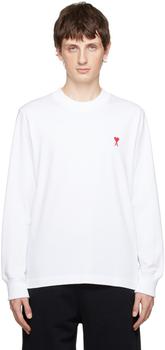 商品AMI | White Ami de Cœur Long Sleeve T-Shirt,商家SSENSE,价格¥563图片