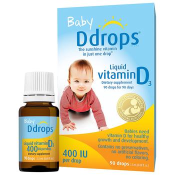 商品Ddrops 婴儿维生素D3滴剂 400IU 90滴,商家Walgreens,价格¥125图片