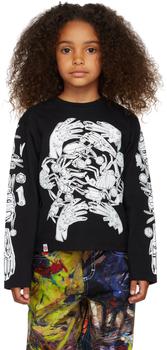 Charles Jeffrey Loverboy, Charles Jeffrey Loverboy | SSENSE Exclusive Kids Black Graphic Long Sleeve T-Shirt商品图片 3折