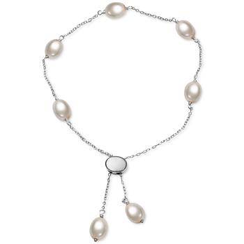商品Cultured Freshwater Pearl (6mm) Bolo Bracelet in Sterling Silver图片