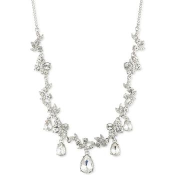 纪梵希项链价格, Givenchy | Silver-Tone Crystal Pear Drop Frontal Necklace, 16-1/4" + 3" extender商品图片 