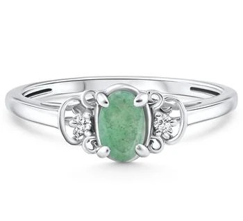 Pompeii3 | 1/2Ct Oval Emerald & Lab Grown Diamond Ring 10k White Gold,商家Premium Outlets,价格¥10133