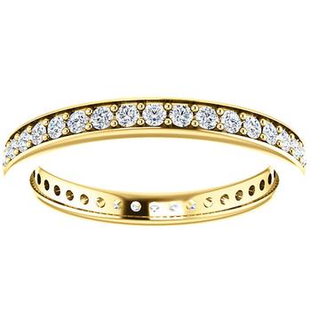 推荐1/2 Ct Diamond Eternity Ring Womens Wedding Band 14k Yellow Gold EX3 Lab Grown商品