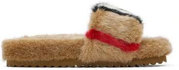 Burberry | Kids Brown Faux-Fur Sandals,商家Ssense US,价格¥1432