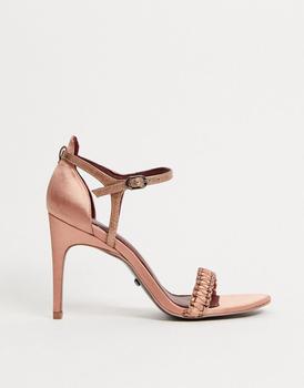 推荐Reiss linette stiletto heeled sandals in gold商品