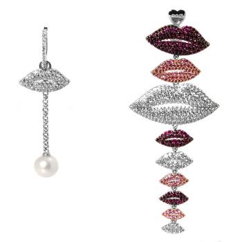 apm Monaco | Pearl Bali Asymmetric Multicolor Lips Earrings商品图片,4.9折, 满$275减$25, 满减