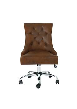 商品Contemporary Home Living | 38.5" Brown and Silver Contemporary Handcrafted Home Office Desk Chair,商家Belk,价格¥2054图片