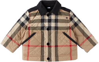 商品Burberry | Baby Beige Renfred Quilted Jacket,商家SSENSE,价格¥1642图片