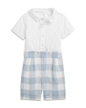 Ralph Lauren | Boys' Cotton Shirt & Gingham Linen Shorts Set - Baby商品图片,独家减免邮费