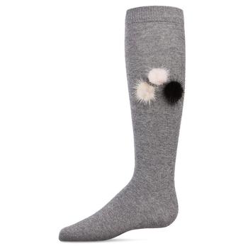 商品Memoi | Girl's Fuzzy and Fun Pom-Pom Cotton Blend Knee Socks,商家Macy's,价格¥90图片