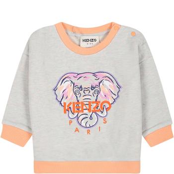商品Kenzo | Kenzo Kids Gray Sweatshirt For Baby Girl With Print Elephant And Logo,商家Italist,价格¥1008图片