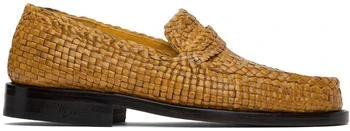 Marni | Orange Basket-Woven Loafers 