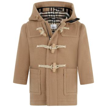 推荐Burberry Camel  Baby Boys Beige Vintage Check Wool Coat商品