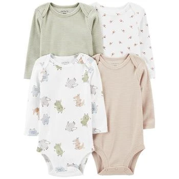 推荐Baby Boys and Baby Girls Long Sleeve Bodysuits, Pack of 4商品