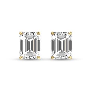 商品Monary | Lab Grown 1 CTW Emerald Cut Solitaire Diamond Earrings in 14K Yellow Gold,商家Premium Outlets,价格¥9287图片