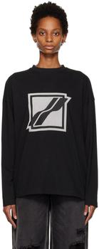 We11done | Black Bonded Long Sleeve T-Shirt商品图片,3.3折