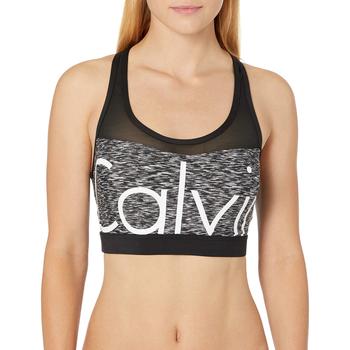 Calvin Klein | Women's Space Dye Printed Mesh Insert Sports Bra Bikini Top商品图片,