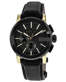 Gucci | Gucci G-Chrono XL Black Dial Leather Strap Men's Watch YA101203商品图片,5.7折