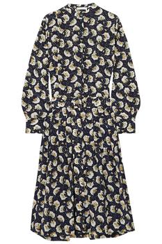 Chloé | Belted floral-print silk crepe de chine midi shirt dress商品图片,2.9折