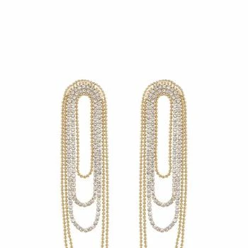 Ettika Jewelry | Crystal And 18k Gold Plated Looped Chain Earrings,商家Verishop,价格¥380
