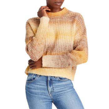 AQUA | Aqua Womens Space Shaker Striped Crewneck Pullover Sweater商品图片,2.5折, 独家减免邮费