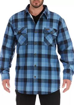 推荐Sherpa-Lined Cotton Flannel Shirt Jacket商品